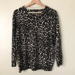 J. Crew XL Crew 100% Merino Wool Animal Print Sweater